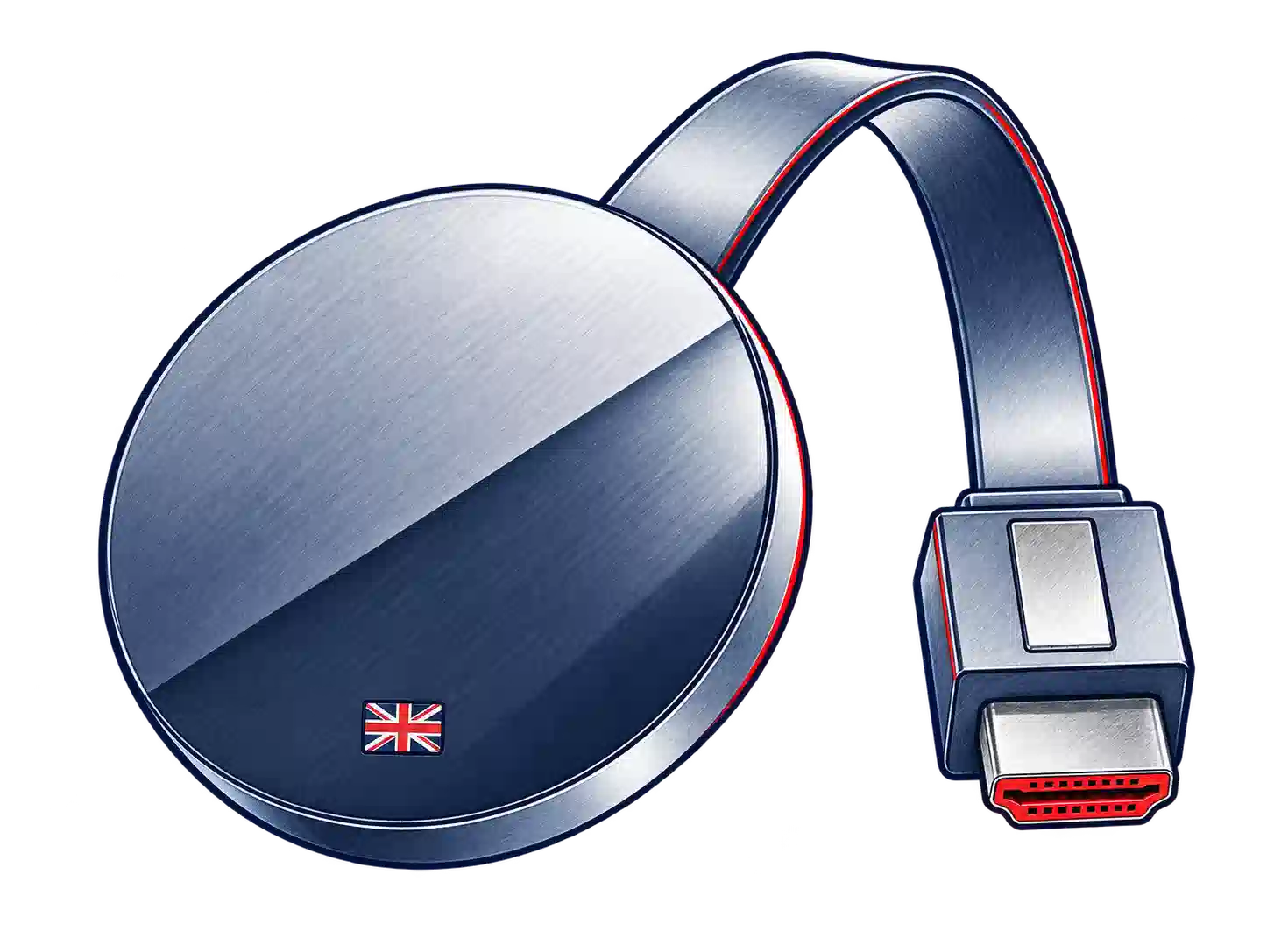 Chromecast streaming device with HDMI connector for watching IPTV on a compatible TV
